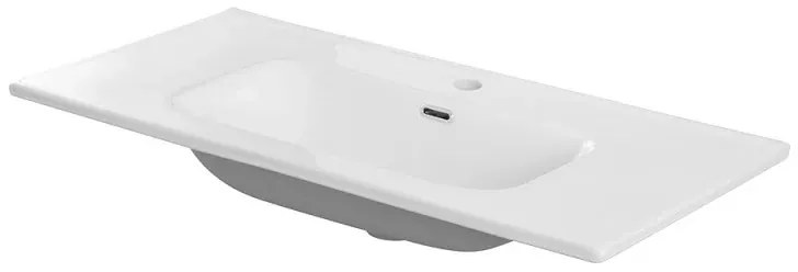 Lavabo da incasso 100x46 cm in ceramica bianco lucido