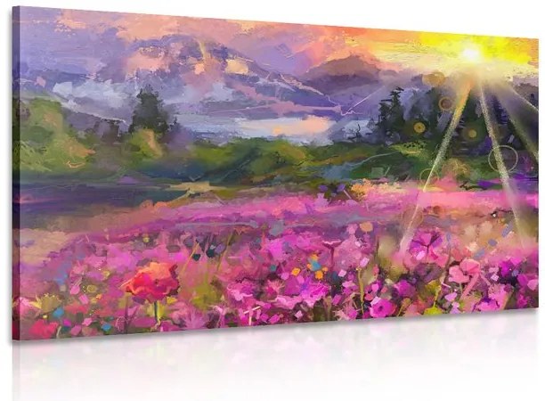Quadro su tela – Dipinto a olio paesaggistico colorato