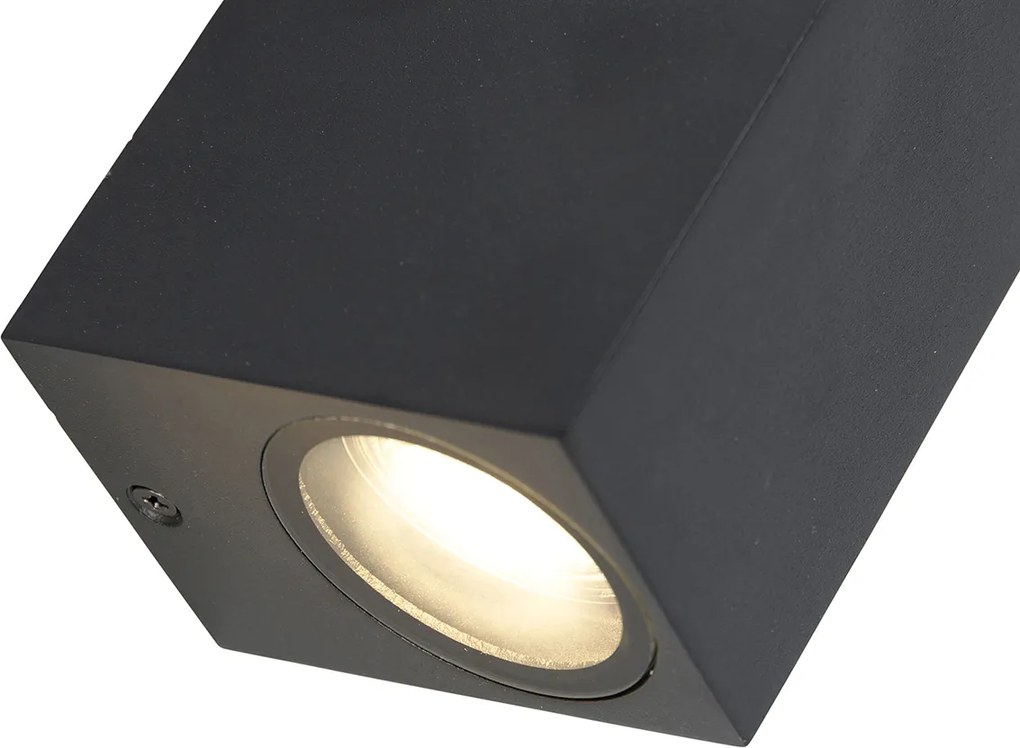 Lampada da parete moderna nera 2 luci IP44 - Baleno