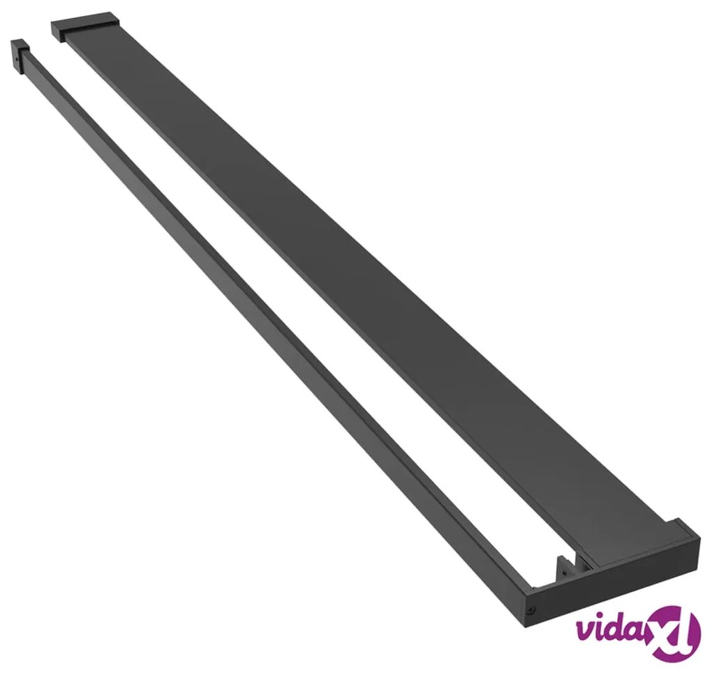 vidaXL Mensola Doccia a Parete per Doccia Walk-in Nera 115cm Alluminio
