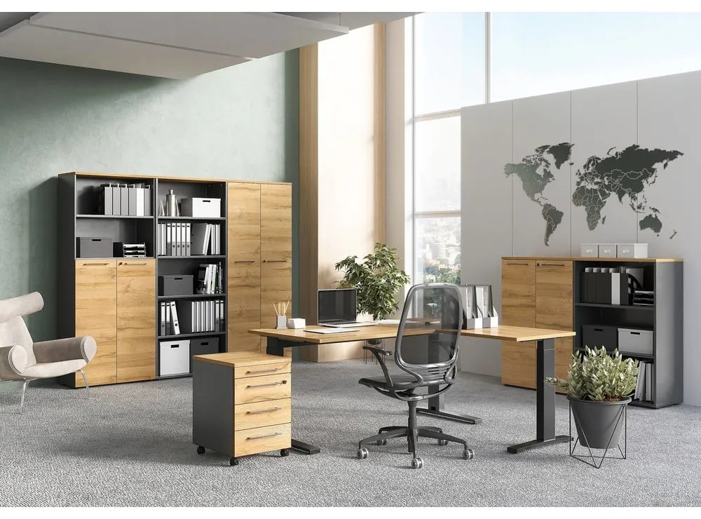 Mobile in rovere naturale antracite 80x120 cm Agenda - Germania