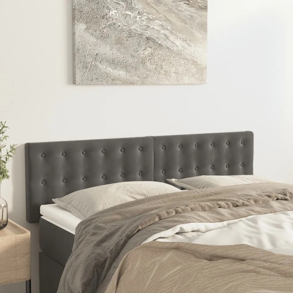 Testiere 2 Pz Grigio Scuro 72x5x78/88 Cm İn Velluto /