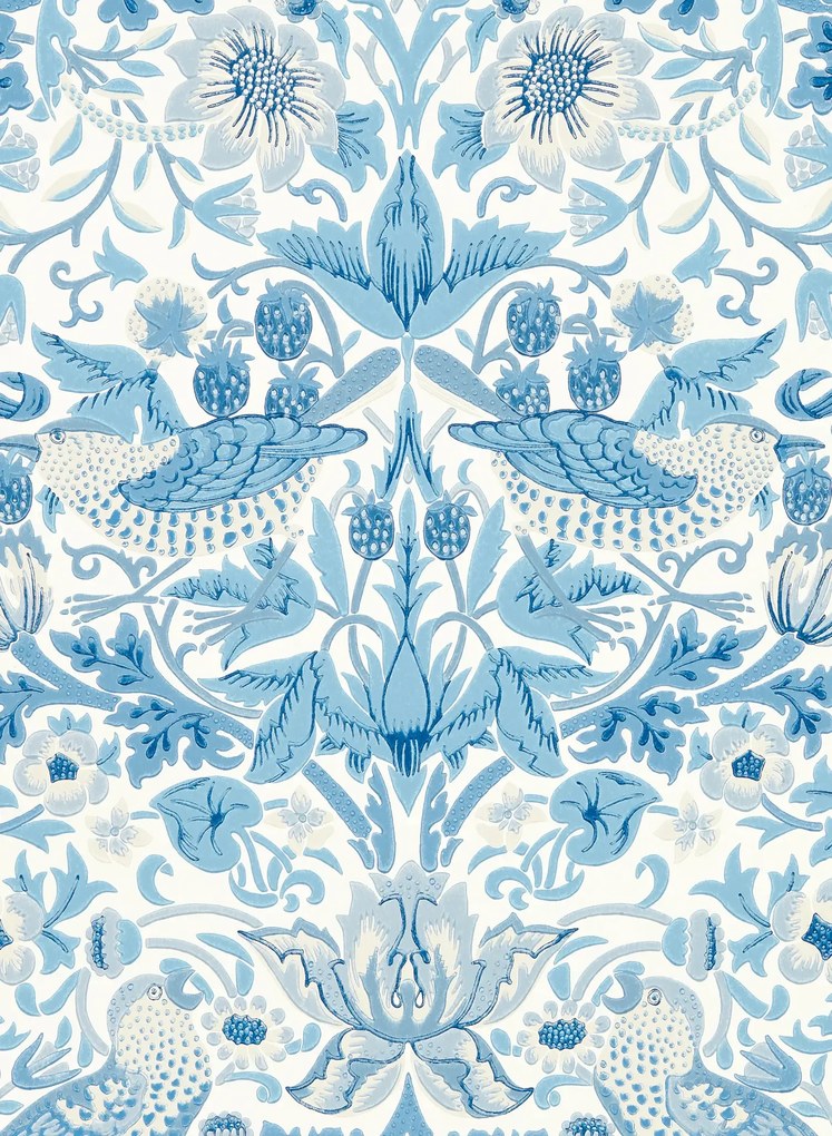 Morris & Co Carta da parati Simply Strawberry Thief - Woad