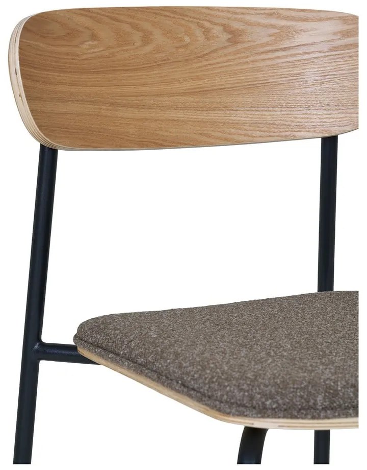 Sedia da pranzo nera/marrone con effetto frassino impilabile Estepona – House Nordic