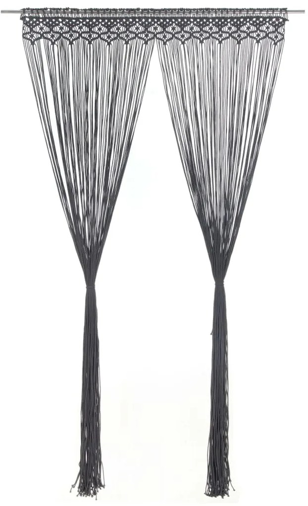 Tenda Macramè Antracite 140x240 Cm İn Cotone /
