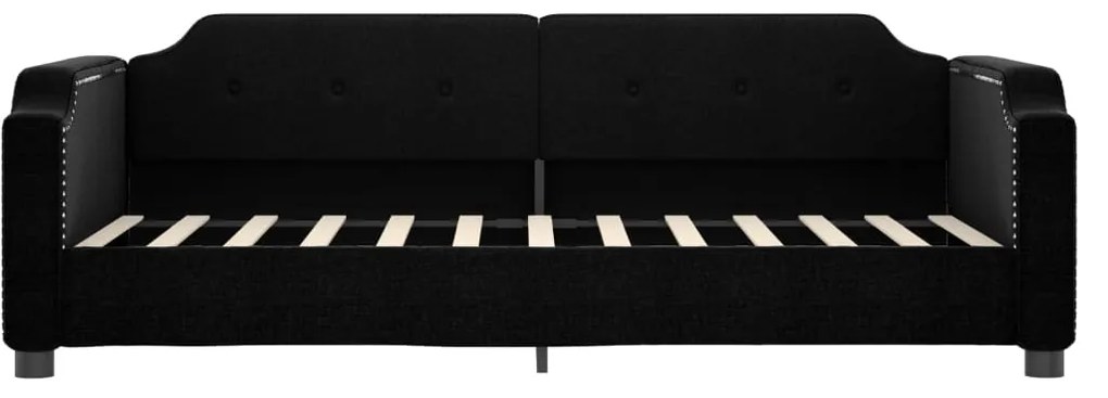 Divano letto con materasso nero 90x200 cm in tessuto