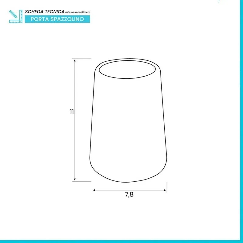 Porta spazzolini bagno tortora e cromo in ceramica Sidney