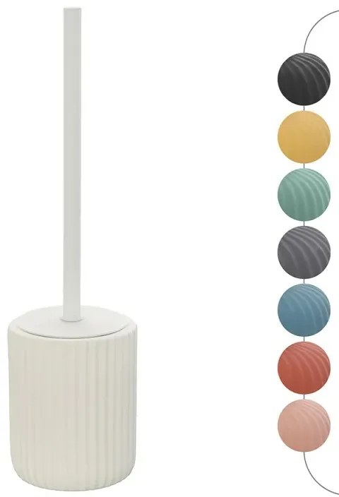 Scopino wc bianco in ceramica soft touch con setole nere Spring