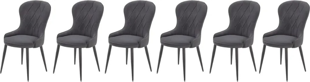 Set di 6 sedie K366 in velluto grigio