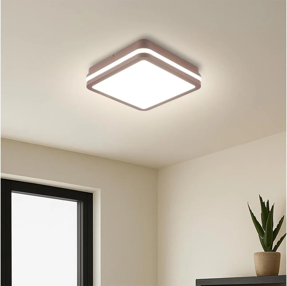 Brilagi-LED Lampada da esterno con sensore BENE LED/18W/230V 21,5x21,5 cm marrone IP54
