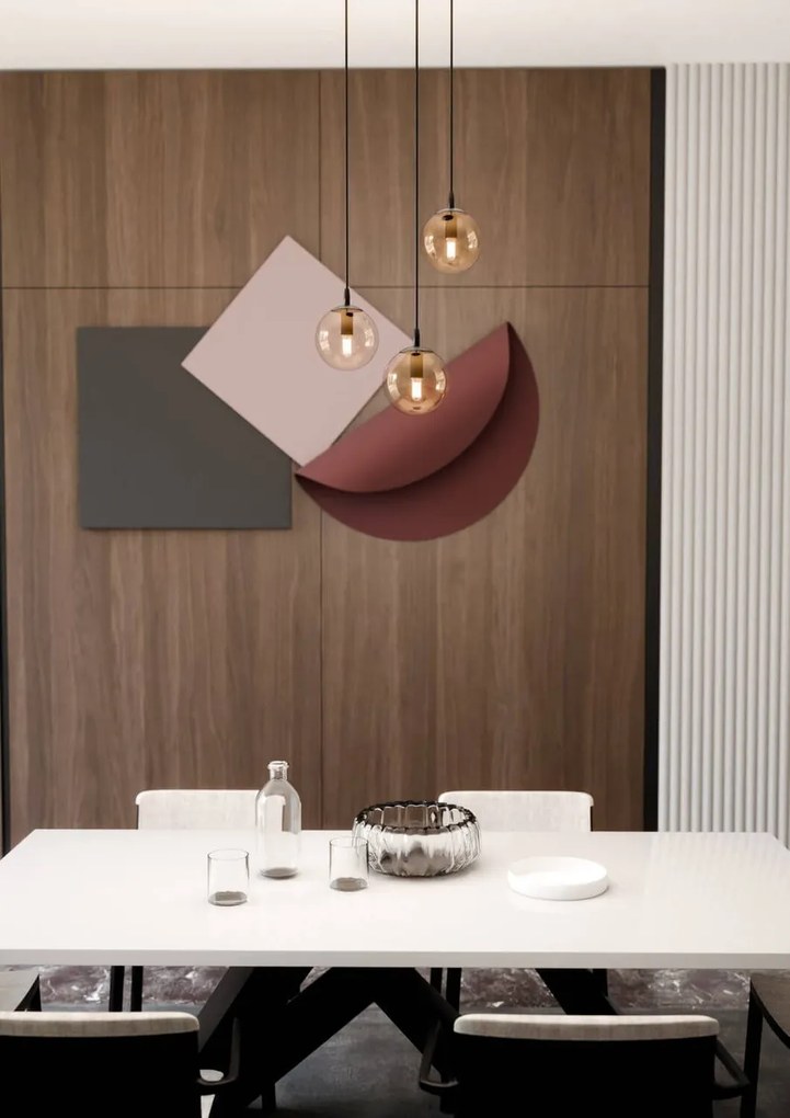 Lampadario a sospensione COSMO 3 BLACK MIODOWY PREMIUM