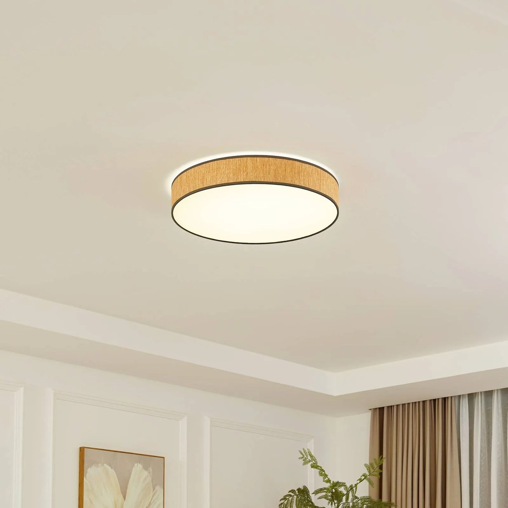 Lindby Plafoniera LED Jutis, beige, alghe, Ø 50 cm