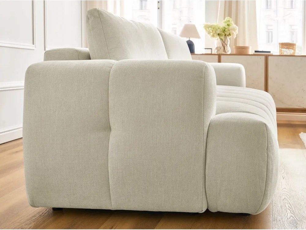 Divano beige allungabile e con contenitore 251 cm Fuji – Bobochic Paris