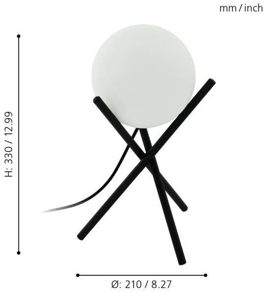 Eglo 97333 - Lampada da tavolo CASTELLATO 1xE14/28W/230V