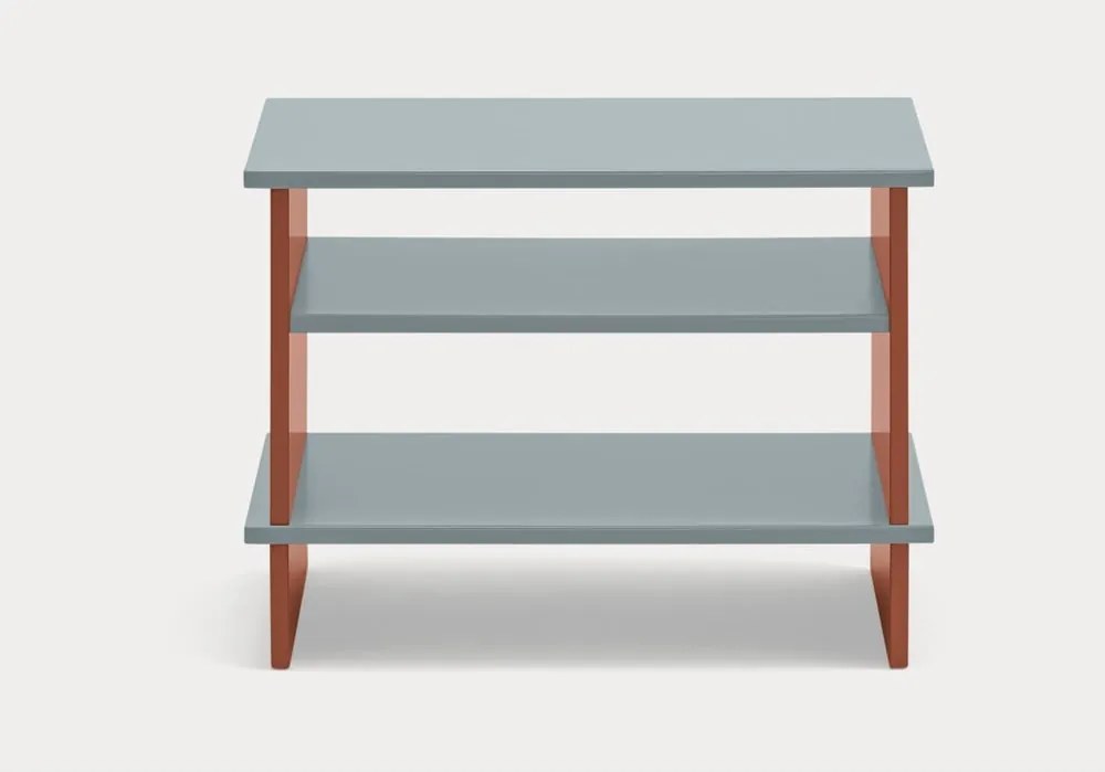Comodino color mattone/grigio con ripiani Inari – Teulat
