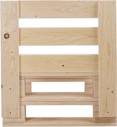 Poltrona in pallet 60x61 cm legno abete rustico per giardino bar o taverna