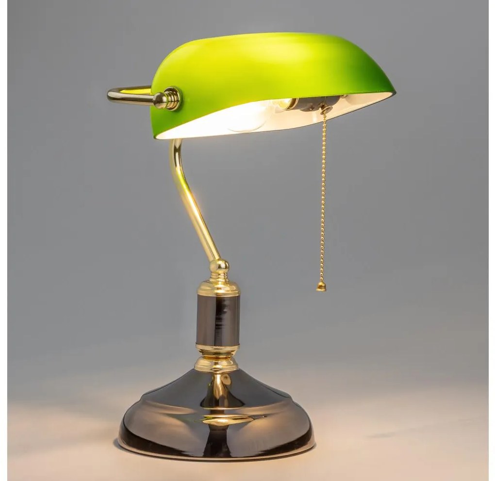 Brilagi - Lampada da scrivania BANK OFFICE 1xE27/60W/230V nero/oro/verde
