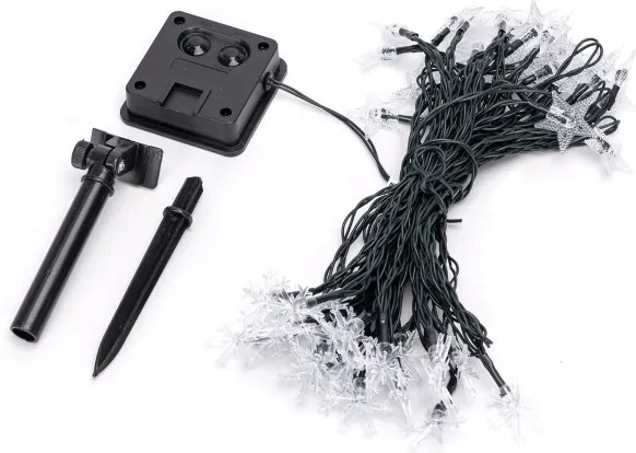 Aigostar - Catena di Natale solare a LED 50xLED/8 funzioni 12m IP65 bianco caldo