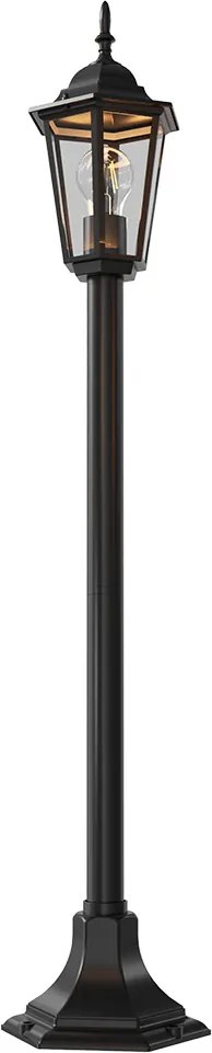 Paletto Lanterna Vintage 100cm E27 IP54 Nero - Serie Tosca