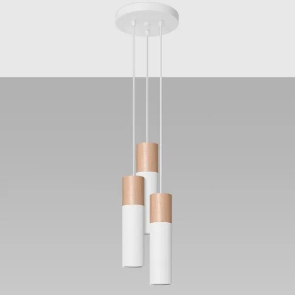 Sollux SL.1013 - Lampadario a sospensione con filo PABLO 3xGU10/40W/230V bianco