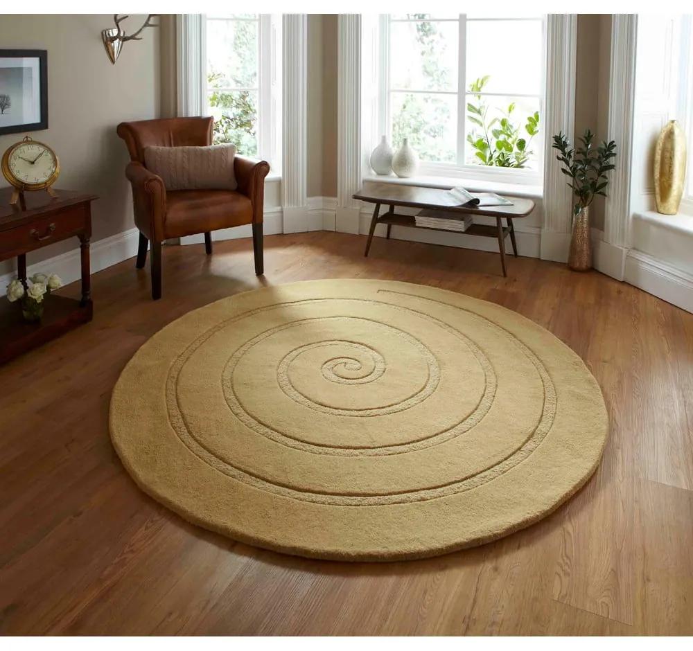 Tappeto in lana beige , ⌀ 140 cm Spiral - Think Rugs