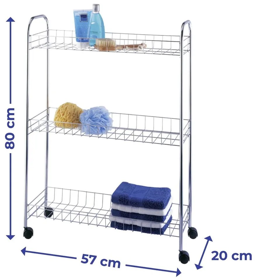 Scaffale mobile in metallo 57x80 cm - Maximex