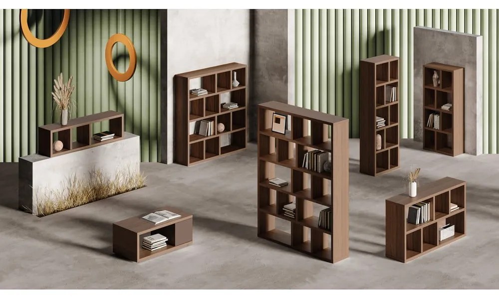 Libreria marrone effetto noce 150x198 cm Berlin - TemaHome