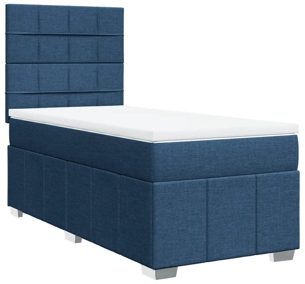 Giroletto a molle con materasso blu 90x200 cm intessuto