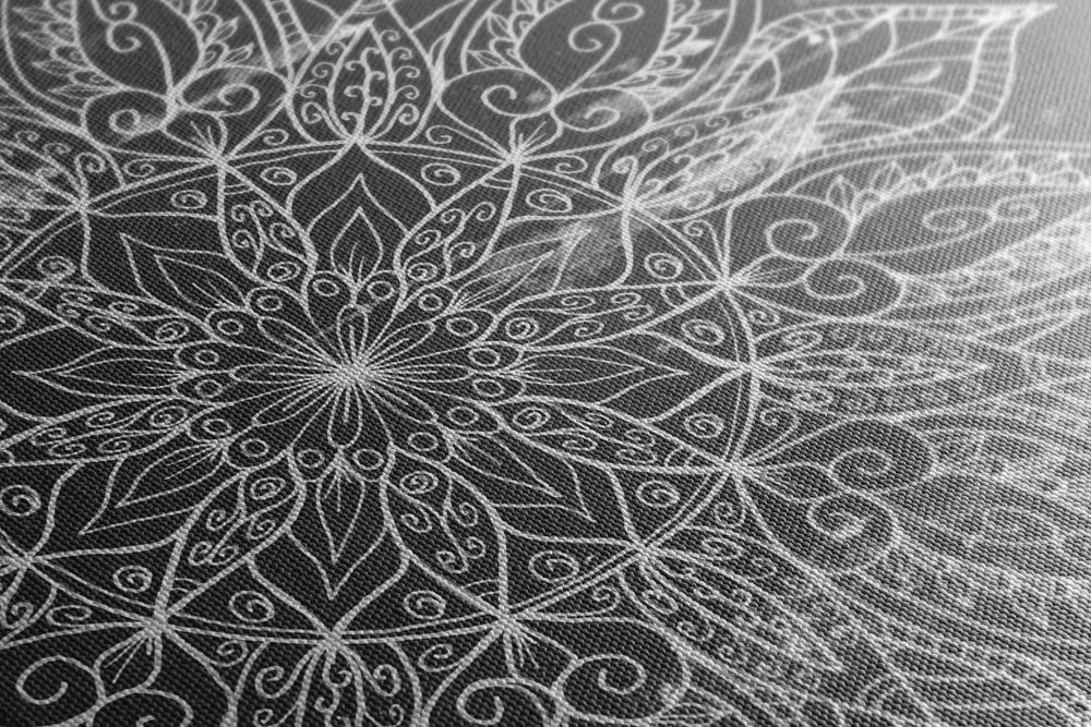 Stampa su tela – Texture Mandala in bianco e nero