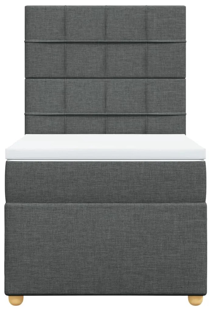 Giroletto a molle con materasso grigio scuro 90x190 cm tessuto