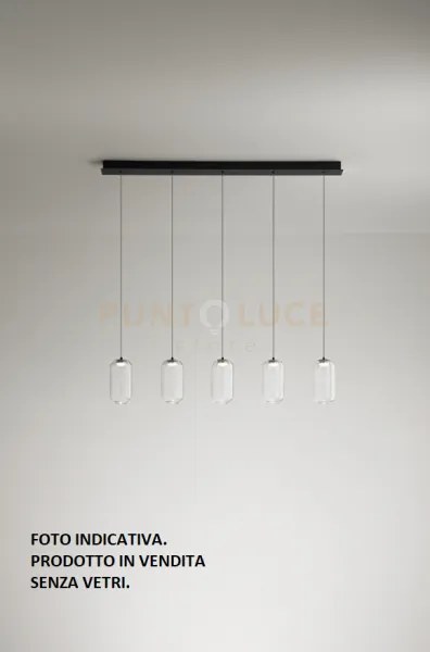Sospensione 5 luce in metallo colore nero hunter led 35w 3000k cri?...