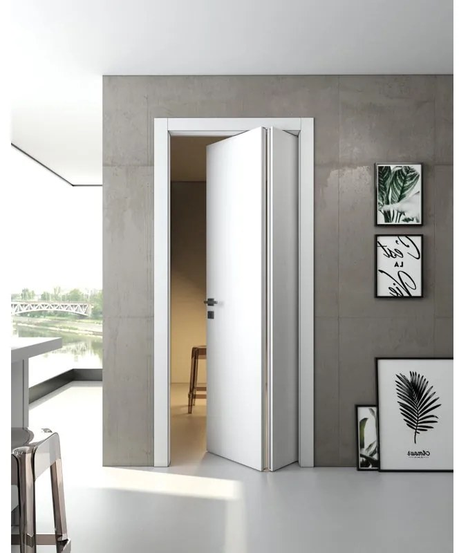 Porta pieghevole a libro asimmetrica Pisa bianco L 60 x H 210 cm destra