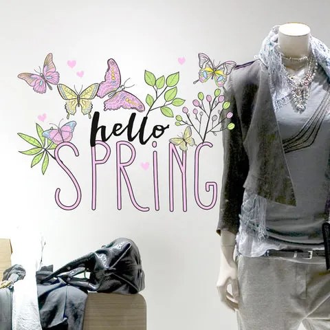 Farfalle hello spring | Vetrofania