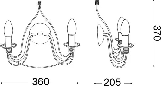 Ideal Lux - Lampada da parete CORTE 2xE14/40W/230V marrone/patina