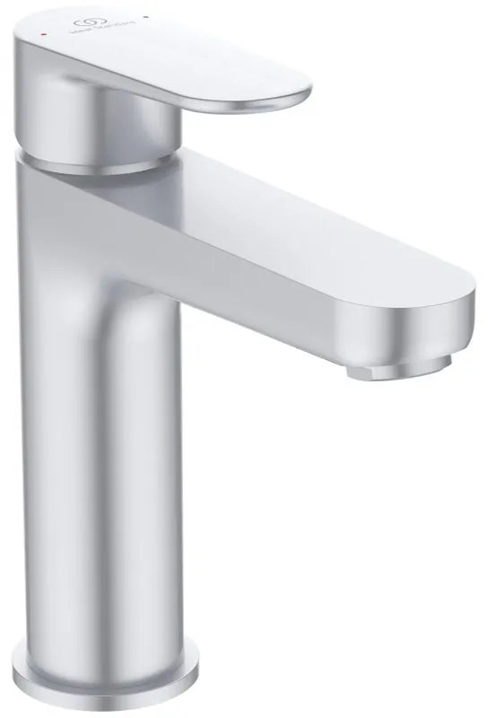 Rubinetto per lavabo a canna media getto aerato Cerafine O cromo spazzolato opaco IDEAL STANDARD H 17.6 cm