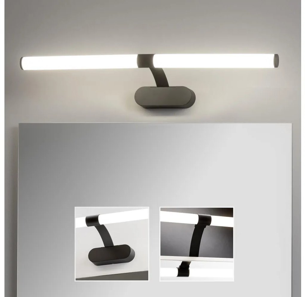 Brilagi - Specchio da bagno con luce LED TUBEO LED/8W/230V 60 cm IP44 Nero