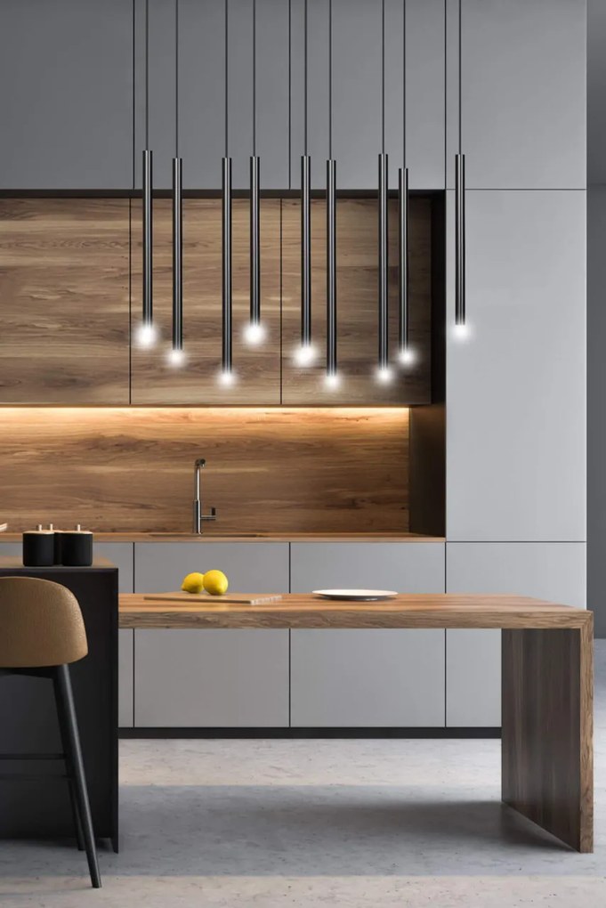 Lampada a Sospensione SELTER 9 BLACK WHITE e GOLD