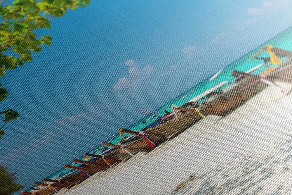 Stampa su tela – Spiaggia di sabbia bianca sull'isola di Bamboo