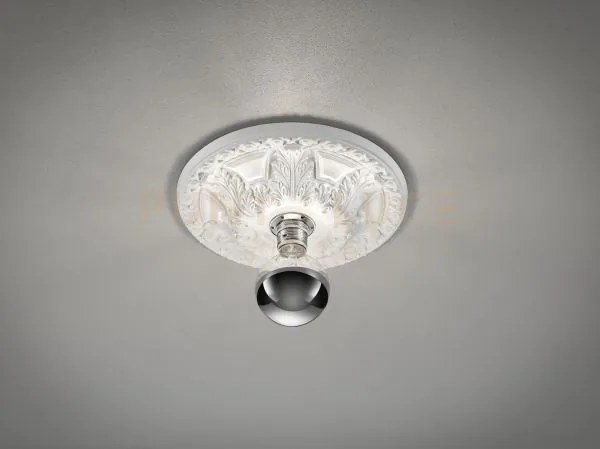 Lilly rosone in gesso decorato a rilievo d. 30cm 1 luce attacco e27