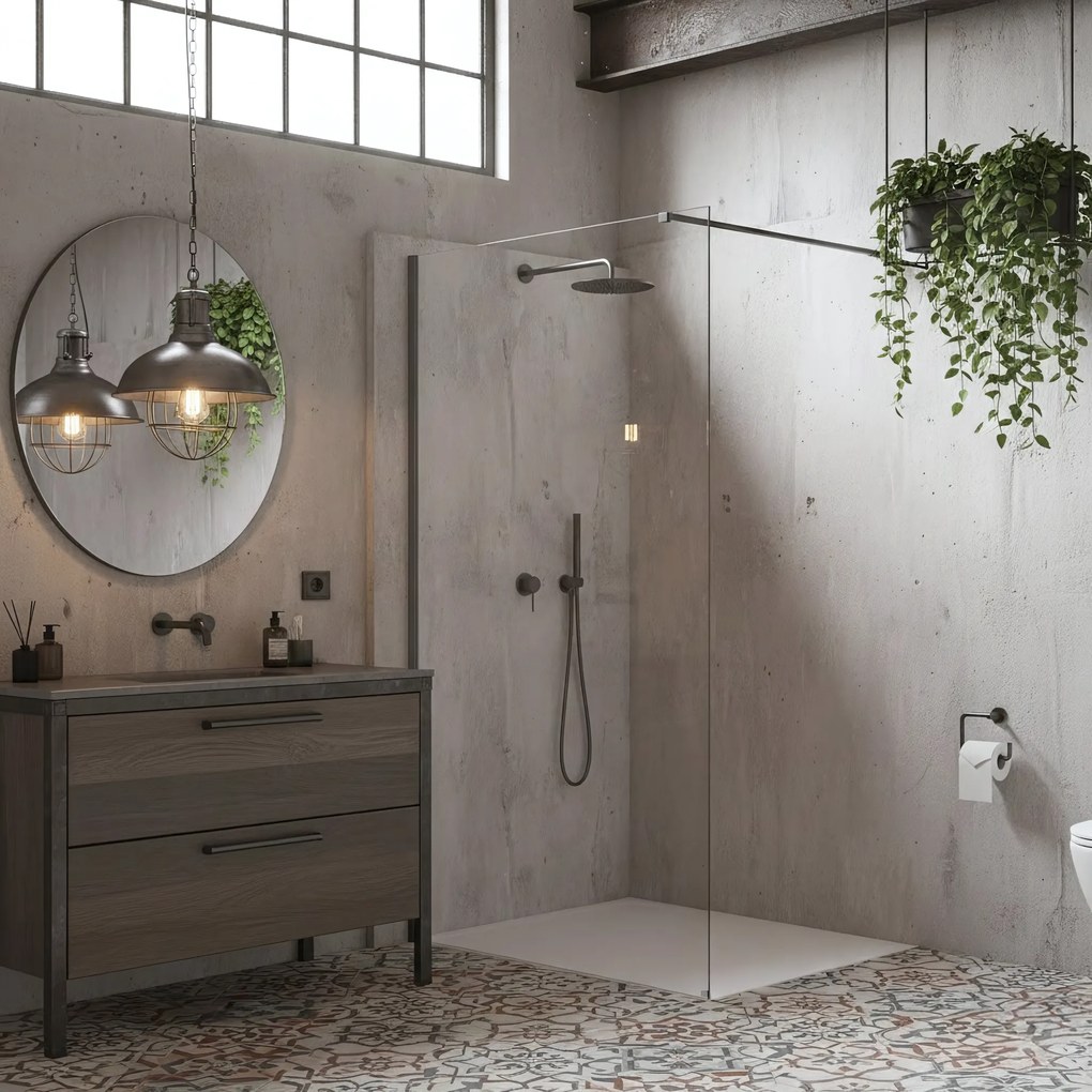 Parete doccia Rea Flexi Transparent / Titan 100