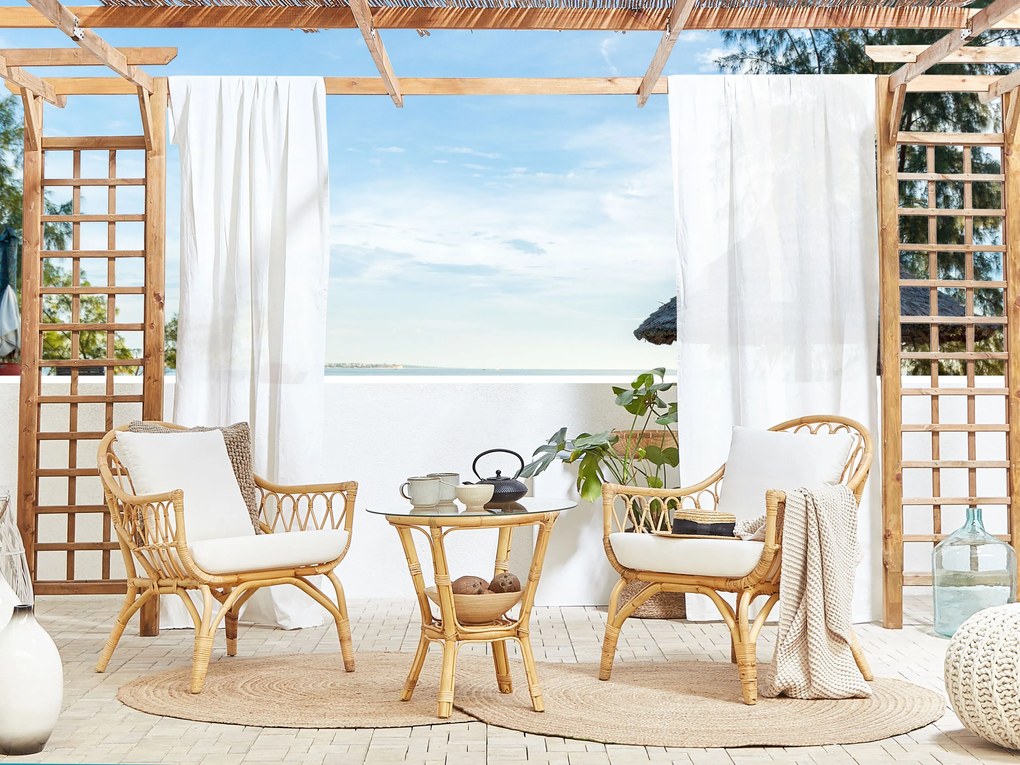 Set da giardino 4 posti in rattan naturale SIBARI Beliani