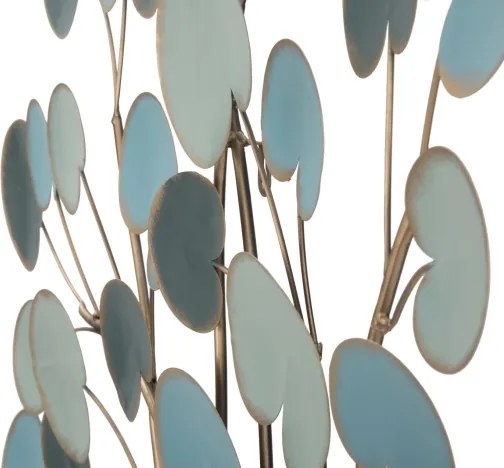 Pannello Decorativo A Parete Albero 89x2,5x90 Cm In Ferro Apple Blu Chiaro