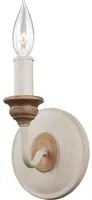 Applique Classica Hartsville Acciaio Gesso Legno Marrone 1 Luce E14