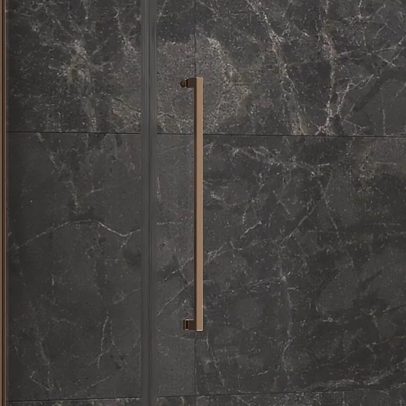 Kamalu - Box doccia 90x90 telaio colore rame porta battente laterale fisso 90cm | KT5000RG