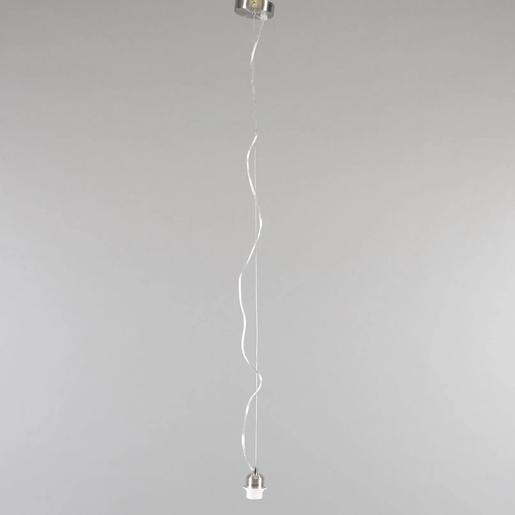 Lampada a sospensione moderna in acciaio con paralume 45 cm color tortora - Cappo 1