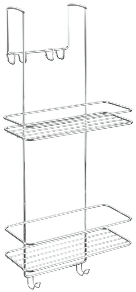 Mensola da bagno da appendere/senza foratura color argento lucido in acciaio Luxy – Metaltex