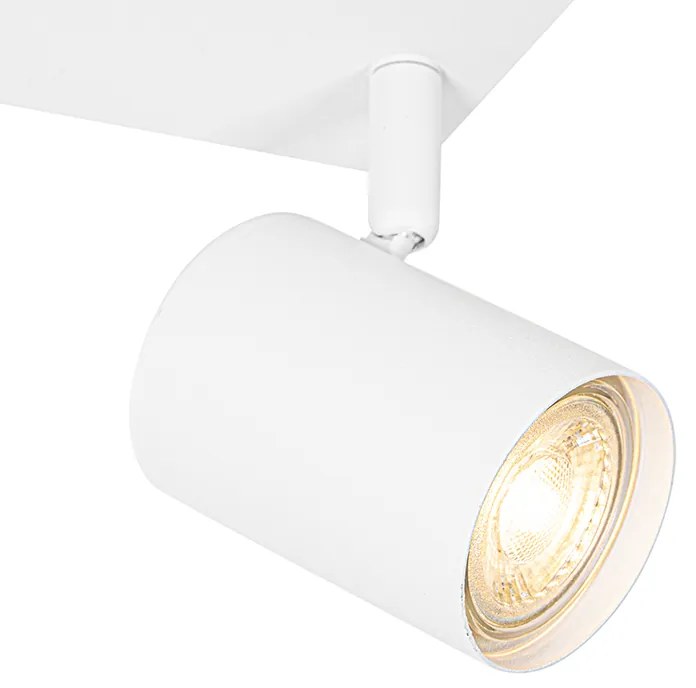 Plafoniera moderna bianca a 2 luci rettangolare regolabile - Jeana