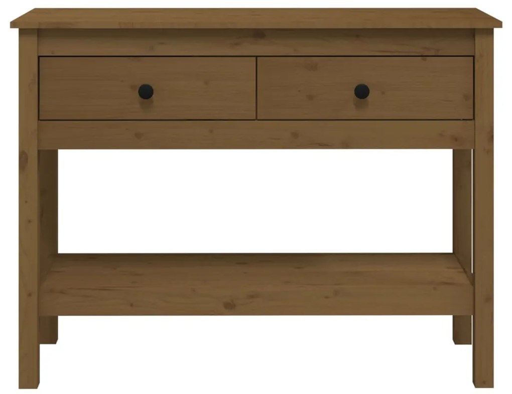 Tavolo Consolle Miele 100x35x75 cm in Legno Massello di Pino