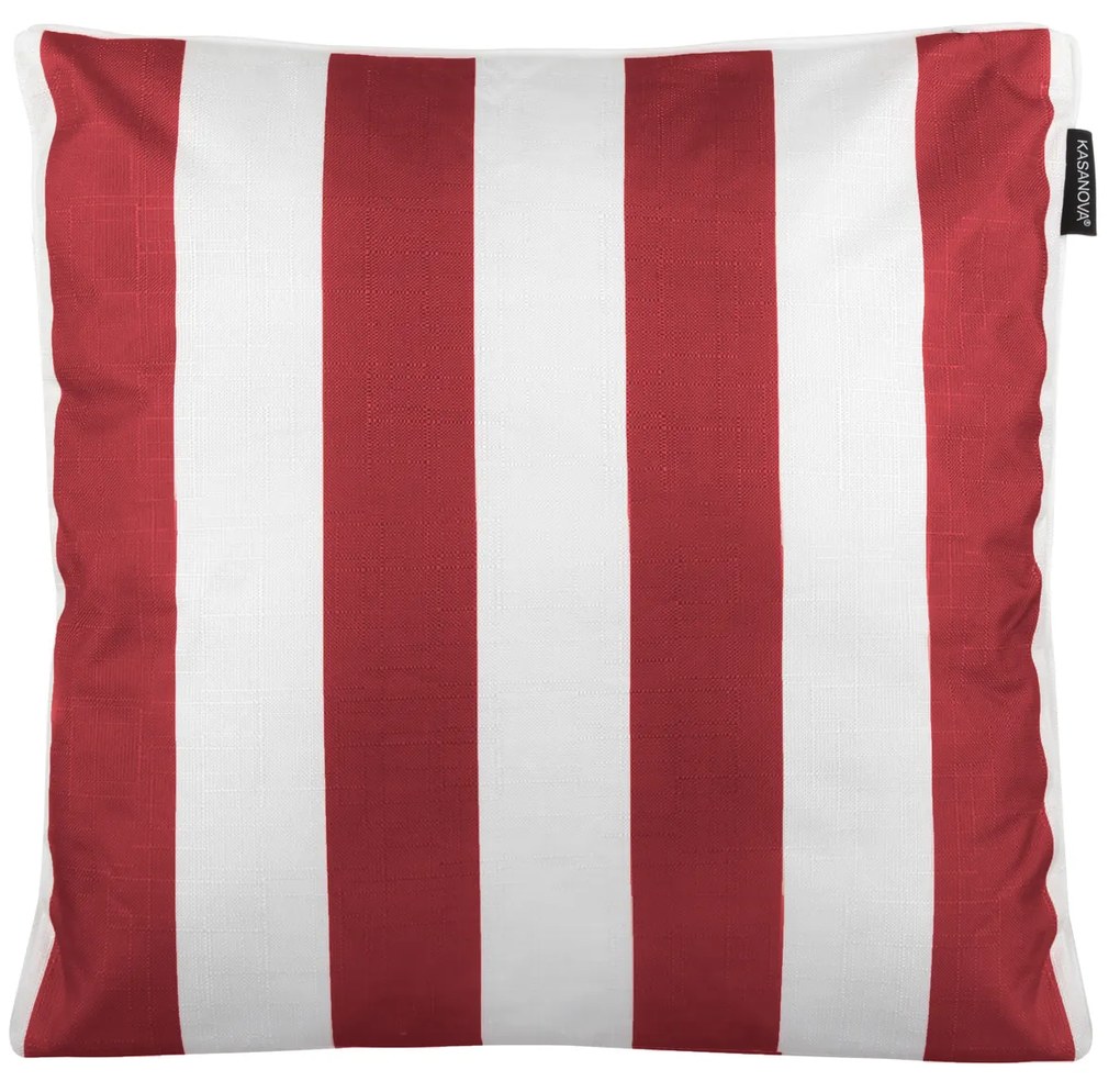 Cuscino divano righe rosso 50x50 cm idrorepellente