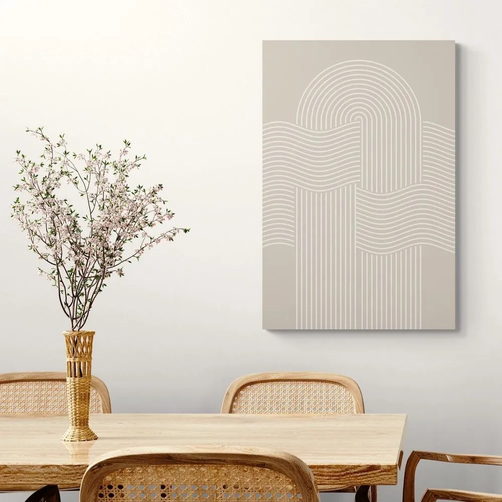 Quadro su tela – Arcobaleno sabbia alla moda Mid-Century